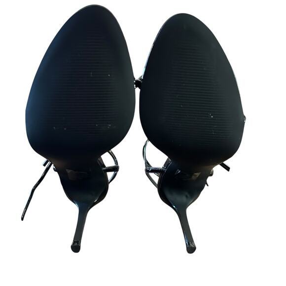 Steve Madden Theresa Black Patent Elegant Glam Ankle Strap Stiletto Heels NEW 9 - Picture 9 of 10